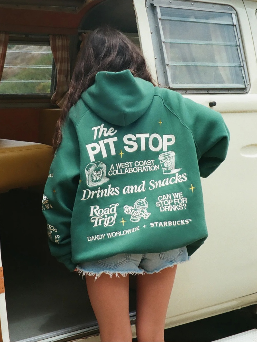 DANDY + STARBUCKS "Pit Stop" Hoodie in Green